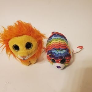 Bushy The Lion And Tiggy The Tiger TY Mini Stuffed Animals
